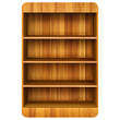 3d Wooden book Shelf background.