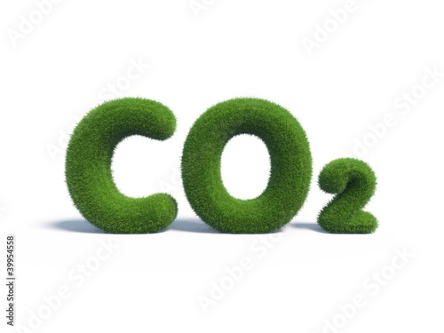 Illustration: co2 green grass in the form of letters co2 green grass in the form of letters
