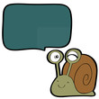 snail with speech bubble cartoon