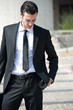 Relaxed young business man.