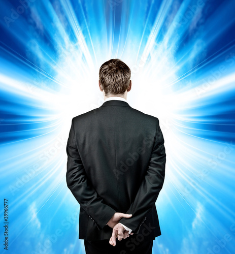 Photo: businessman fingers crossed businessman fingers crossed