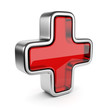 Medical sign 3D. First aid. Isolated on white background