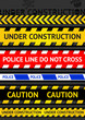 Set caution tapes, seamless strip. Warning line