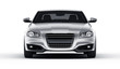 Silver car in studio