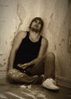 Photo: addict and syringe addict and syringe