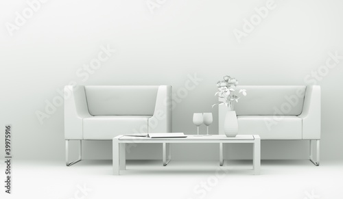 Illustration: Modell - Sessel mit Tisch Modell - Sessel mit Tisch