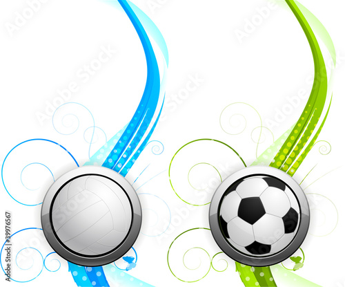 Vector: Set of banners with balls Set of banners with balls