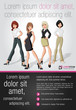Vector: Template for advertising brochure with cartoon business woman Template for advertising brochure with cartoon business woman