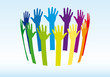 hands in circle, vector