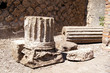 Ruined broken Roman column at Pompeii