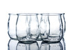Glasses empty yogurt