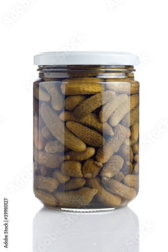 Photo: Bottle of pickles isolated Bottle of pickles isolated