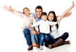 Happy family smiling