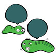 frightened worm cartoon with speech bubble