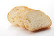 Foto: cut baguettes on white background cut baguettes on white background