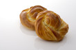 Foto: cream sweet roll on white background cream sweet roll on white background