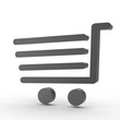 3d Icon Einkaufswagen schwarz