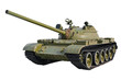 Soviet tank T-54 isolated on a white background.