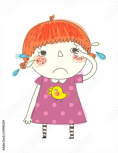 Vector: close-up of girl crying close-up of girl crying