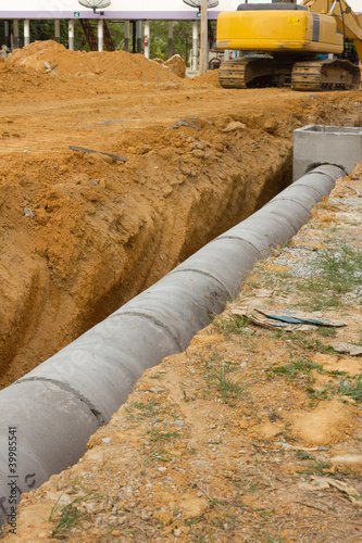 Photo: Concrete drainage tank on construction site Concrete drainage tank on construction site