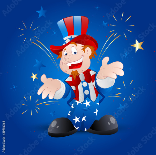 Vector: Cheerful Uncle Sam Vector Cheerful Uncle Sam Vector