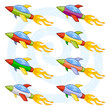 Vektor: Cartoon space shuttles or space rockets Cartoon space shuttles or space rockets