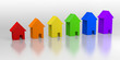 colorful houses with increasing size