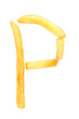 alphabet letter from French fries on the white