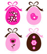 Retro easter eggs set isolated on white ( pink & brown )
