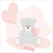 Baby girl greeting card with teddy bear Baby girl greeting card with teddy bear