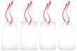 4 Little White Hangtags Red Bow
