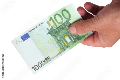 Photo: Banknotes in his hand Banknotes in his hand