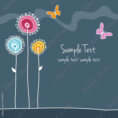 Illustration: flowers and butterflies flowers and butterflies
