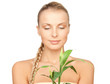 woman with green sprout