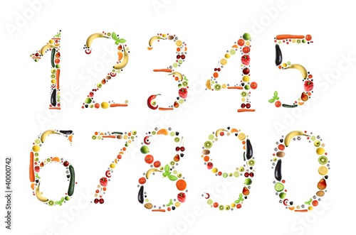 Illustration: Zahlen aus Obst und Gemüse Zahlen aus Obst und Gemüse