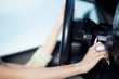 Beauriful girl hands on wheel