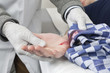 Doctor Cleaning a Bleeding cut With Cloth Doctor Cleaning a Bleeding cut With Cloth