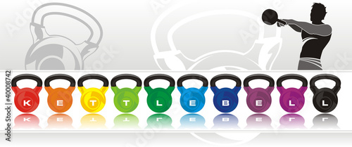 Vektor: kettlebell banner kettlebell banner