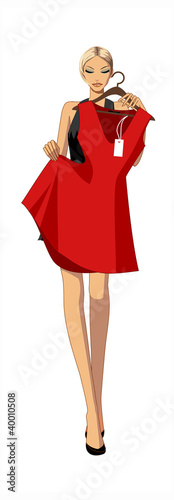 Vector: close-up of woman holding dress close-up of woman holding dress