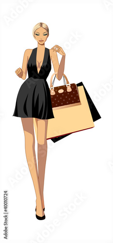 Vector: close-up of woman holding bags close-up of woman holding bags
