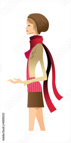Vector: side view of woman standing side view of woman standing