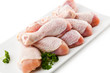 Raw chicken legs on white background Raw chicken legs on white background