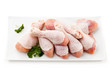Raw chicken legs on white background Raw chicken legs on white background