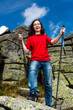 Nordic walking - active girl outdoor