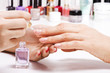 Gentle care of nails in a beauty salon Gentle care of nails in a beauty salon