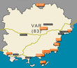 Carte des sites touristiques du Var