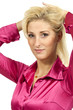 beautiful blond woman, studio portrait