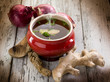 smoking miso soup with ginger