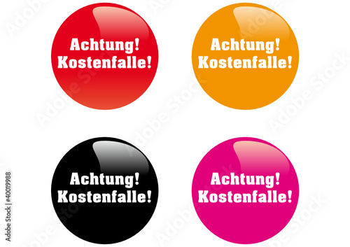Vektor: Button Kostenfalle Button Kostenfalle