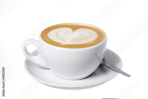 Photo: Latte Cup with Heart Design. Latte Cup with Heart Design.